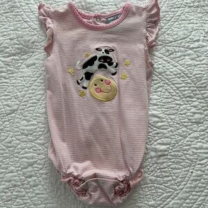 Thee Sister’s Girl Pink Embroidered Onesie 12mo